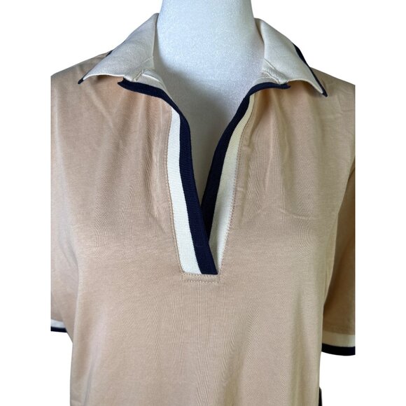 Tuckernuck Hutton Polo Dress Tan Navy Size XXL / 16 NWT Sporty Mini Cotton $128 - Picture 3 of 11